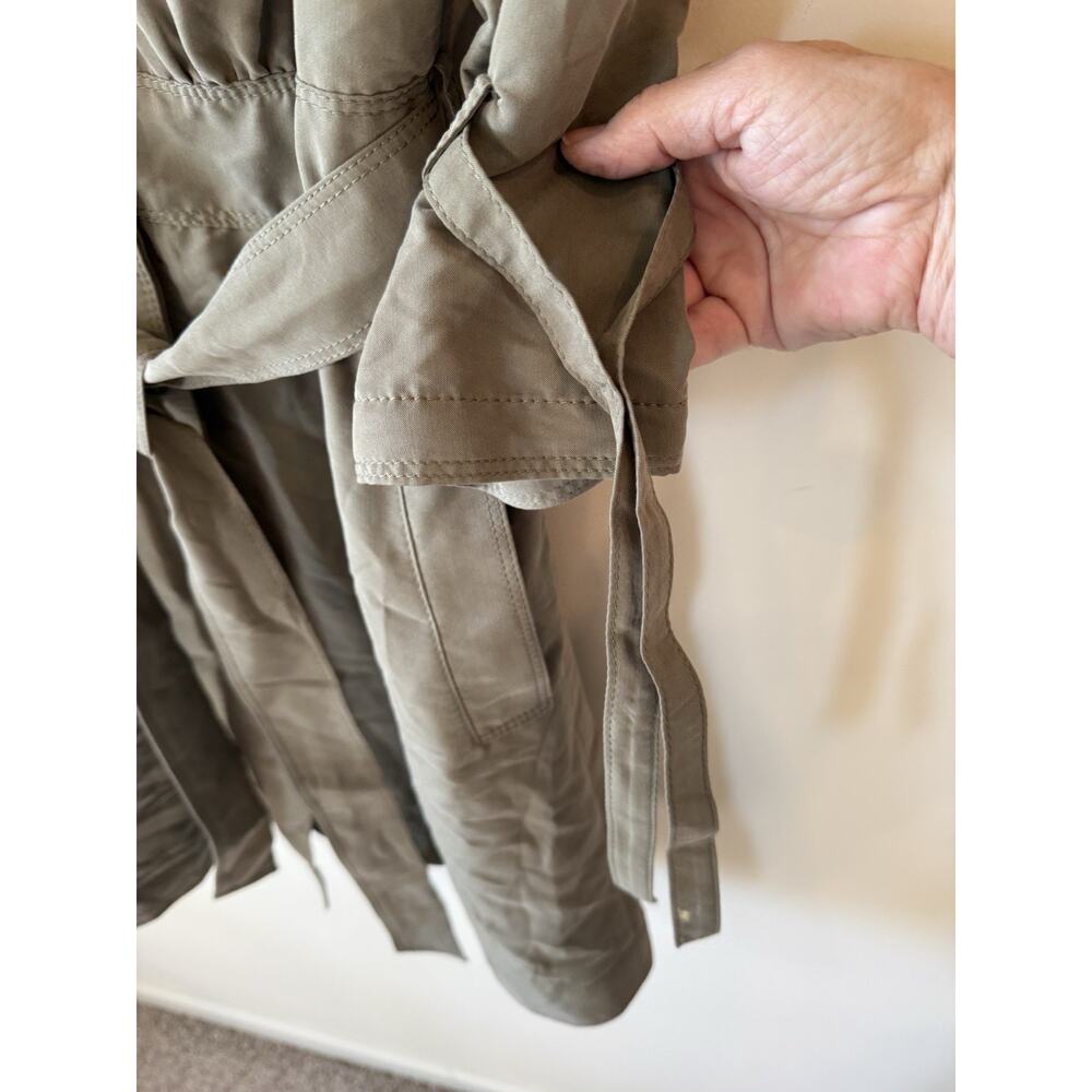 Banana republic trench coat dress 8 Petite Belted button front green normcore - Picture 3 of 11